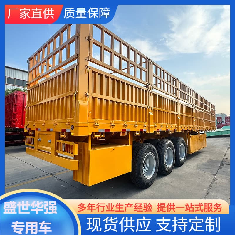 Factory cross-border sale 3-axle 40-foot coal sand bulk goods livestock transport van semi-trailer