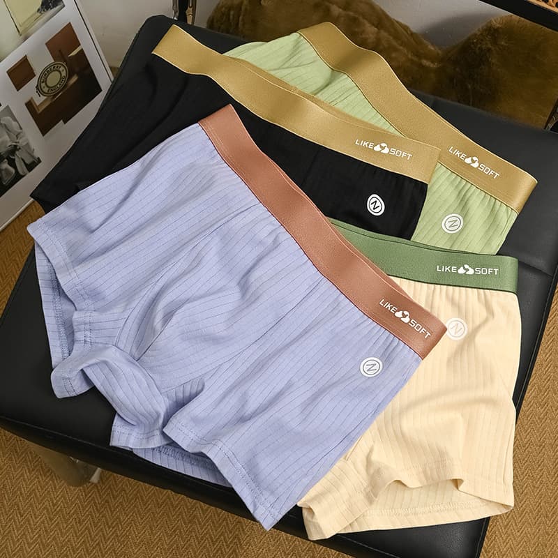 Trendy Men's Boxer Briefs for Teens and Students, Comfortable Four-Corner Large Size Breathable Shorts