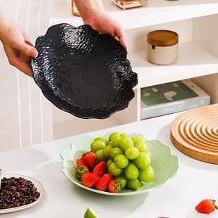 High-Face-Value Ins Style Stone Grain Plate, Creative Round Large Vegetable Plate, Western Food Plate, Pasta Plate, Hotel Commercial Deep Plate, Household