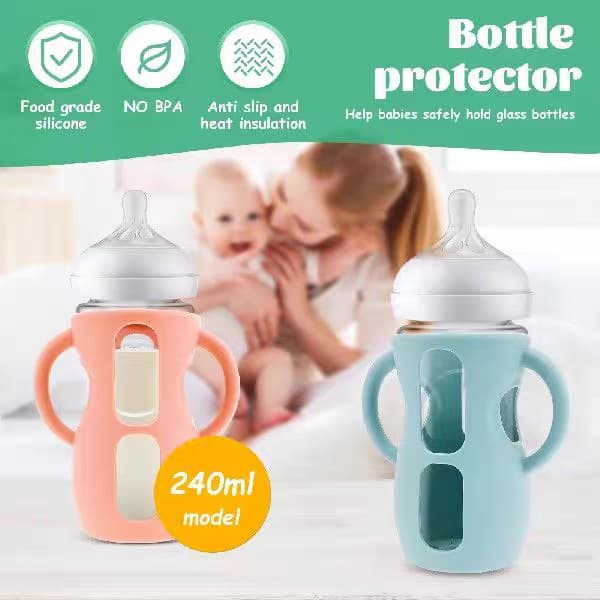 Cross-border popular model suitable for Philips glass bottles, universal silicone cover, anti-fall baby bottle with handle protective cover