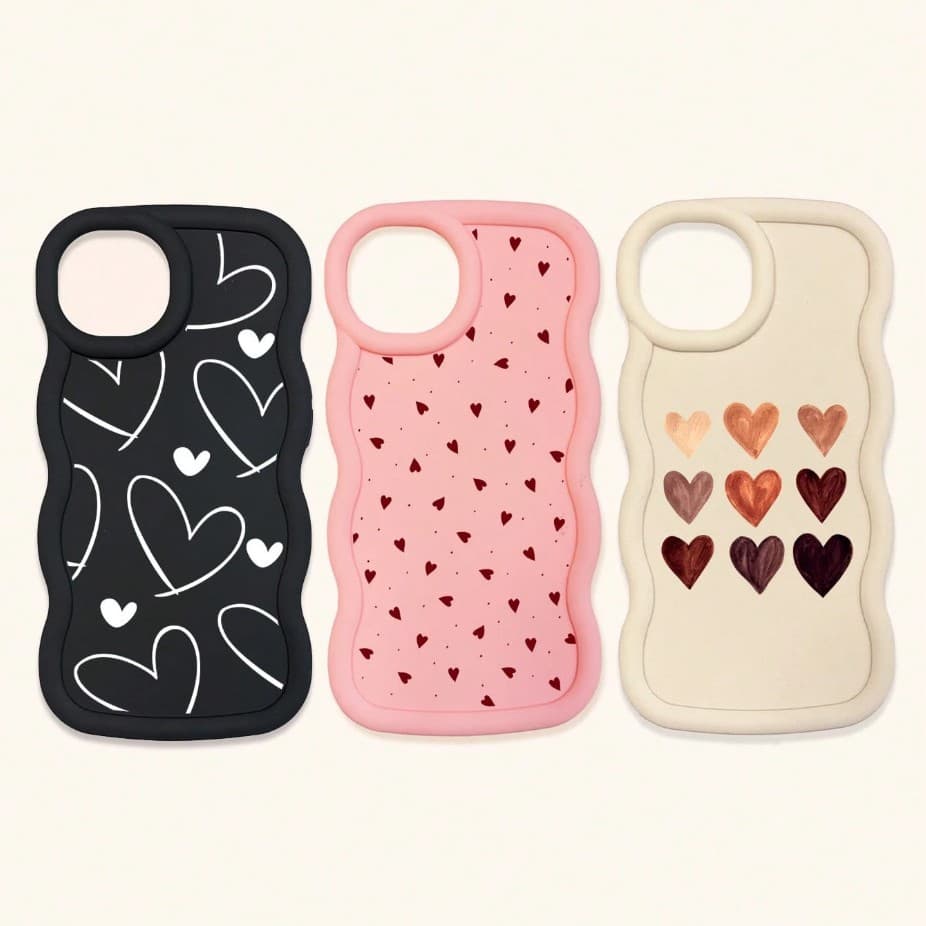 Compatible with Apple 17 Phone Case, Soft-Touch Wavy Curved Edge, iPhone 16 Pro Max, Solid Color, Slim Waist, 15 Macaron