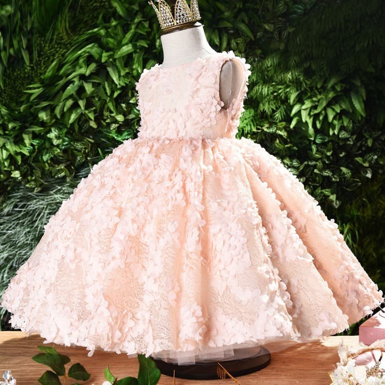 Girls Princess Dress 2026 Winter Sleeveless Round Neck Open Back Candy Birthday Gown Baby Children's Princess Dress