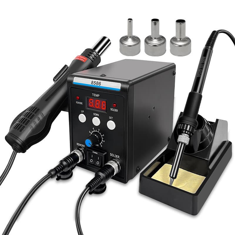 Xufengwang 8586 Black Hot Air Gun/Soldering Iron 2-in-1 Panel High-Power Desoldering Station Mobile Phone Repair Tool 700W