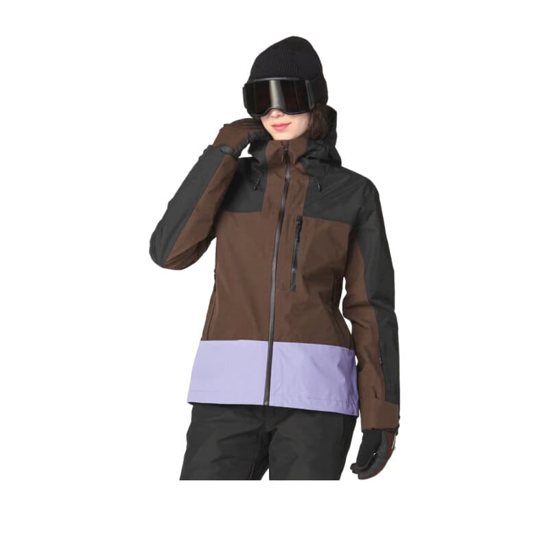 Outdoor Stand Collar Patchwork Windproof Sports Jacket, Color-Block Women's Top, Casual New Style Ski Jacket