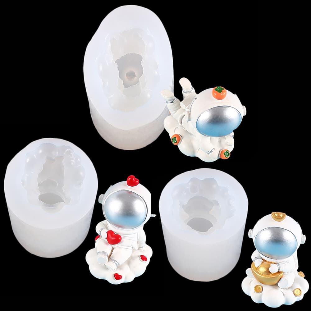 DIY Astronaut Series Silicone Mold for Making Various Pose Astronaut Candles, Indoor Tabletop Decoration Ornaments
