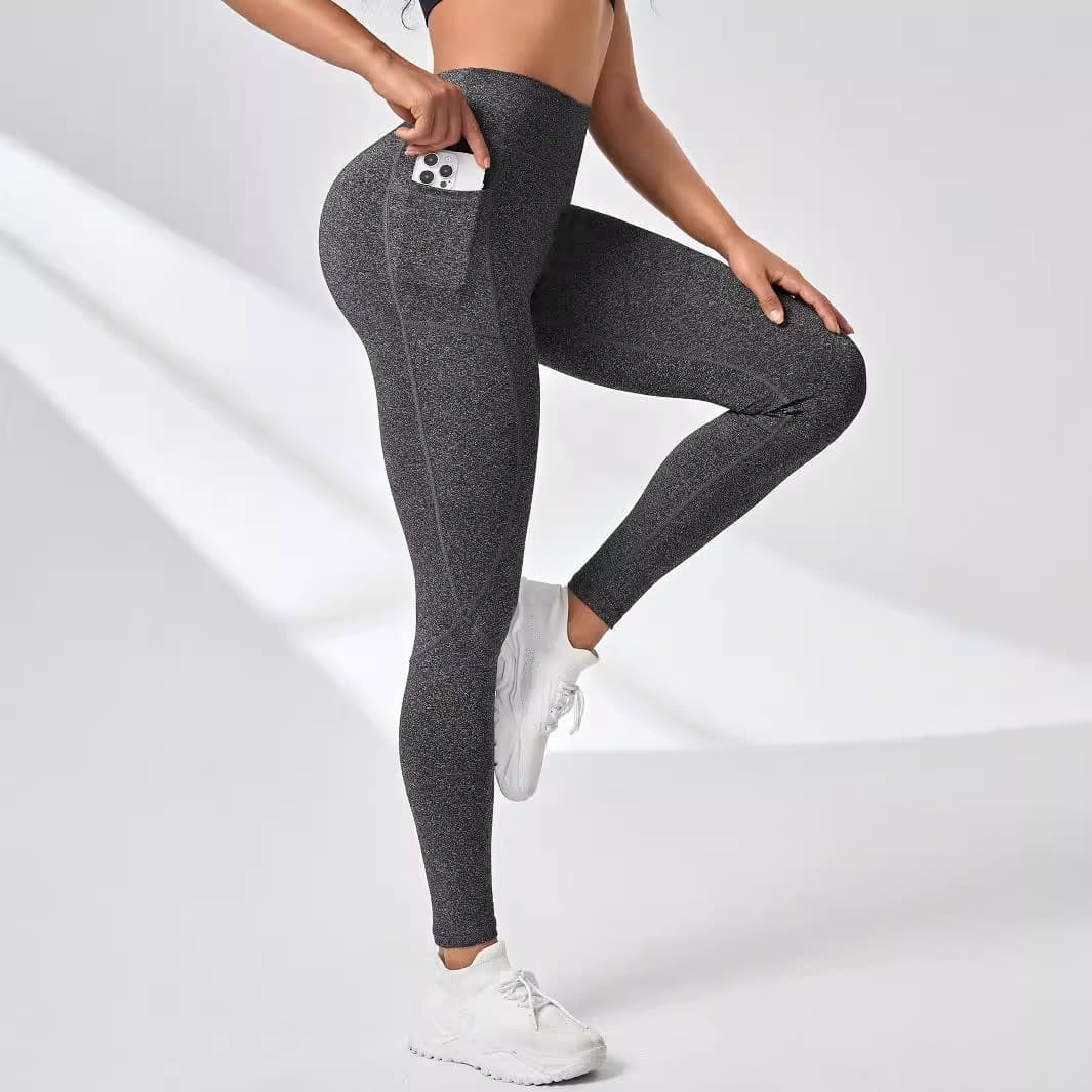 New Cross-Border Europe and America Fashion Pocket Patch High-Waist Soft Comfortable Fitness Yoga Pants Leggings for Outer Wear