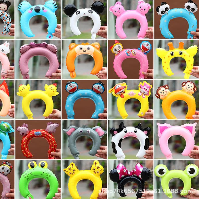 Children's Cartoon Internet Celebrity Balloon Hairband Hairpin Headwear Micro Business Promotion Event Small Gift Balloon Logo Making 50