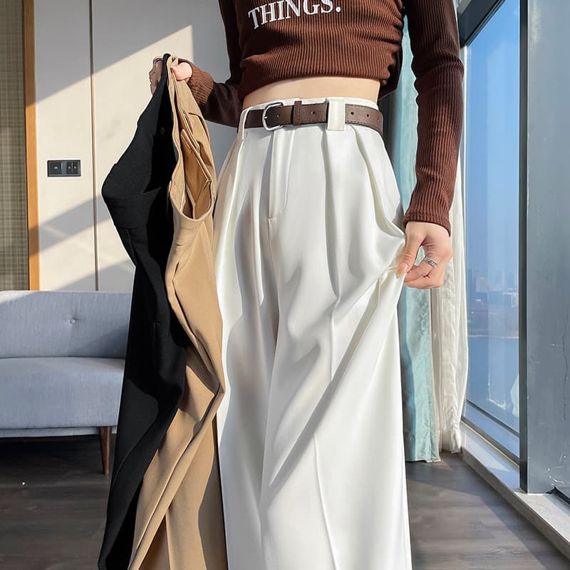 In-Stock 2026 Spring and Autumn New Style High-Waisted Slim Wide-Leg Pants Straight Casual Pants Floor-Length Pants for Women