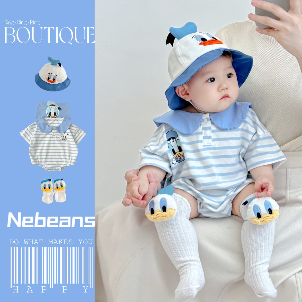 2025 Summer Newborn Baby Triangle Bodysuit Striped Yarn-Dyed Sailor Collar Cartoon Romper Crawling Suit for Boys and Girls