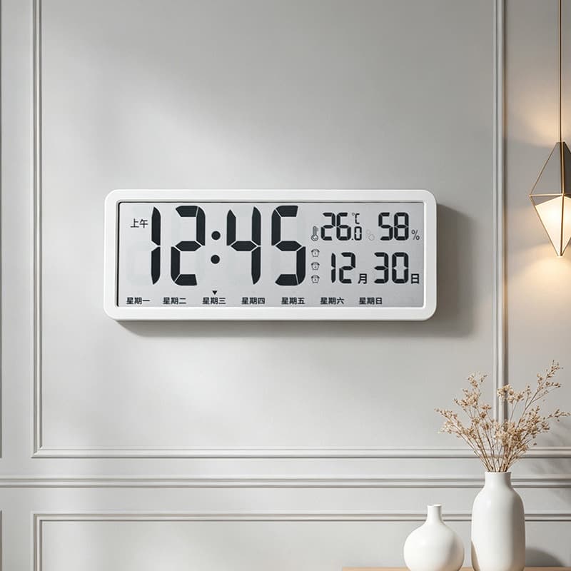 Chinese Digital Clock Electronic Clock LCD Desktop Time Display Date Temperature Humidity Wall Mount Living Room YD105