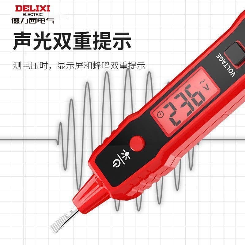 Delixi R2897+ electric pen intelligent voltage measurement multi-functional broken line digital display electrician special induction test pen