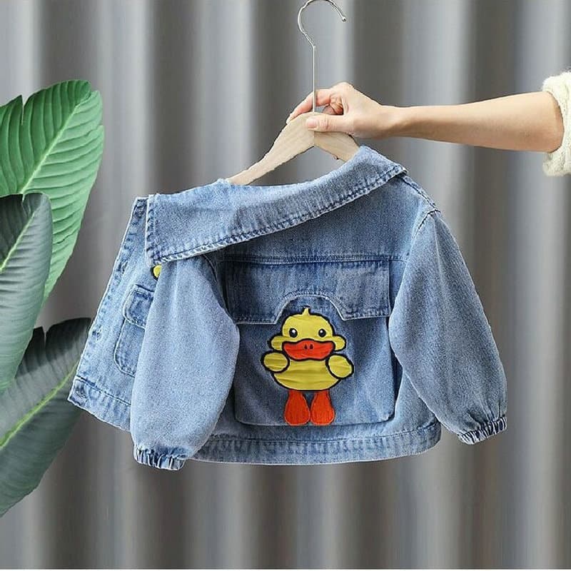 Little Yellow Duck Boys Denim Jacket Spring Autumn 2026 New Baby Kids Jacket Top for Toddlers