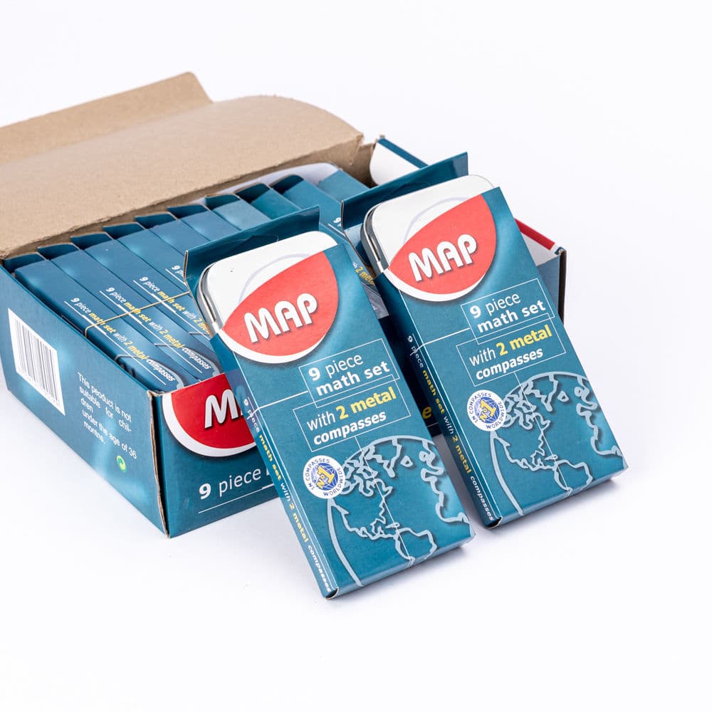 Factory Direct MAP Tin Box Compass Set Student Professional Learning Stationery Set Wholesale