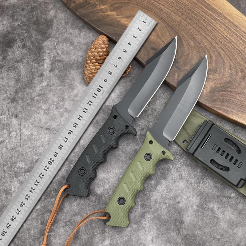 New Cross-Border Outdoor Langke Survival Sharp Tactical Knife Amazon Outdoor Straight Knife with Sheath Wilderness Survival Knife