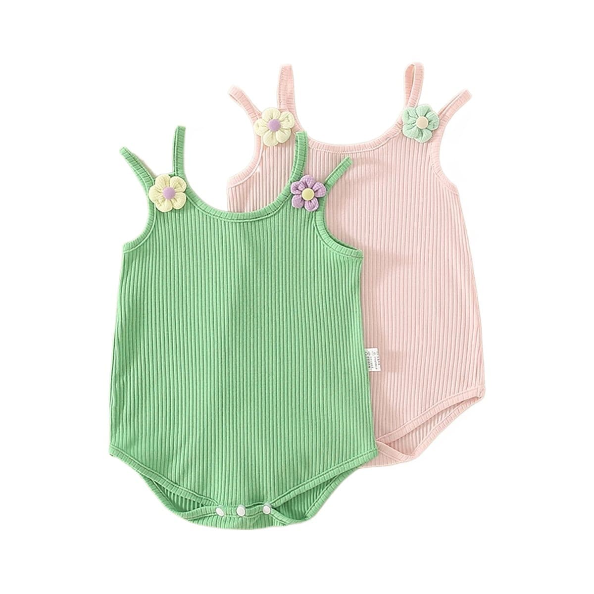 Baby Summer Romper for Girls, Strap Bodysuit, Pure Cotton Vest, Newborn Onesie, Summer Outfit