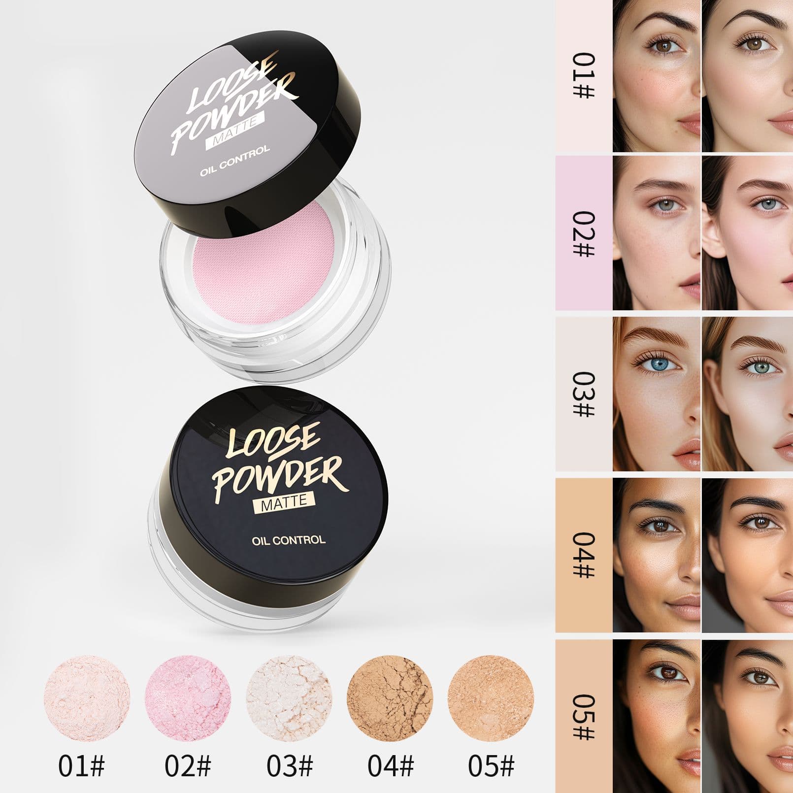 Hellokiss Matte Loose Setting Powder Long-Lasting Oil-Control Pressed Powder with Puff Cross-Border Cosmetics