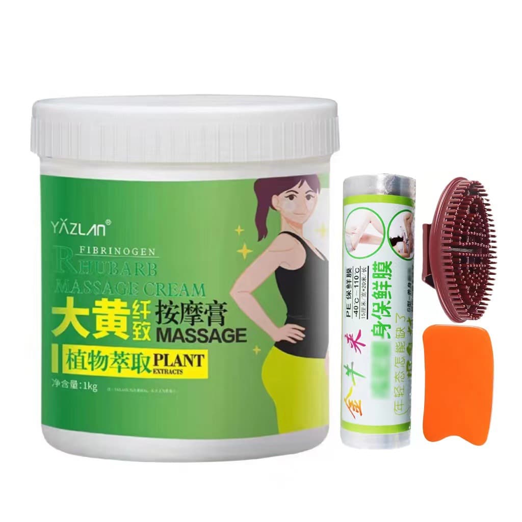 YAZLAN Rhubarb Slimming Massage Cream, 1kg Direct from Manufacturer, for Thighs, Arms, and Abdomen Body Massage