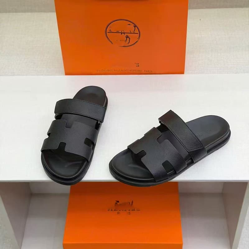 European Spring/Summer New Classic H-Buckle Flat Genuine Leather Beach Shoes Fashion Korean Style Outdoor Sandals