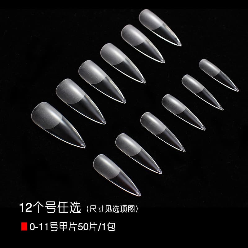 Nail Frosted No-Filing 50-Piece Refill Seamless Nail Tips Almond Teardrop Nail Tips Long Short Ladder Full Half Dual-Use Nails