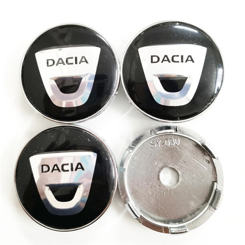 60mm Wheel Hub Caps for Dacia Modification, 56mm Dacia Logo Wheel Hub Sticker Center Cap Emblem