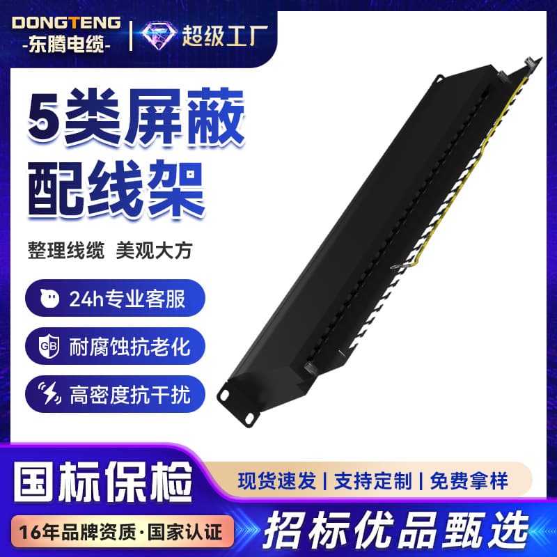 Dongteng Cat5 24-port patch panel, network cable manager, shielded punch-down for network cables in integrated wiring systems.