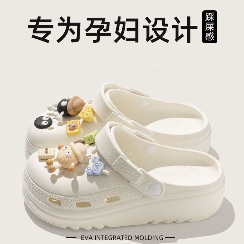 Trending Thick-Soled Croc Sandals for Women, Outdoor Slippers, Beach Non-Slip Closed-Toe Summer Sandals for Men and Women