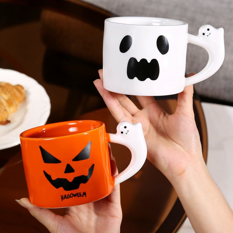 Halloween Ghost Mug Creative Coffee Cup Ceramic Water Cup Magic Phantom Elf Weird Couple Mug