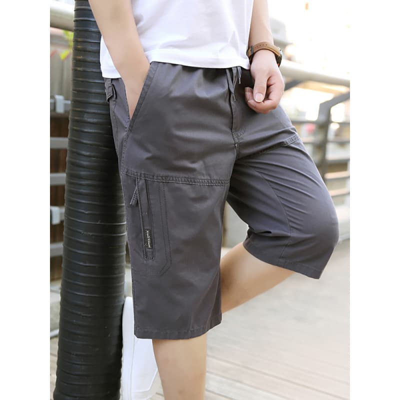 Men's Summer Thin Shorts, Cotton Mid-Length Pants, Plus Size Cargo Pants, Casual Loose Fit Trendy Pants