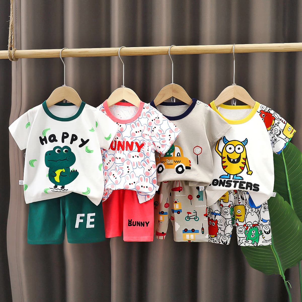 2026 summer new children's short-sleeved shorts suit pure cotton t-shirt men's and women's baby thin children's clothing wholesale