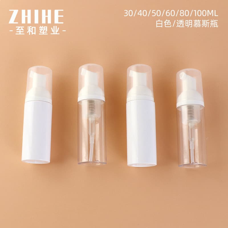 In stock 30/40ML facial foam bottles, 100ml PET foam bottles, 50/60ml children's dental foam bottles