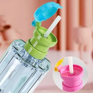 Anti-Choke Straw Cap for Kids, Universal Mineral Water Bottle Lid with Straw Adapter, Drinking Water Bottle Cap
