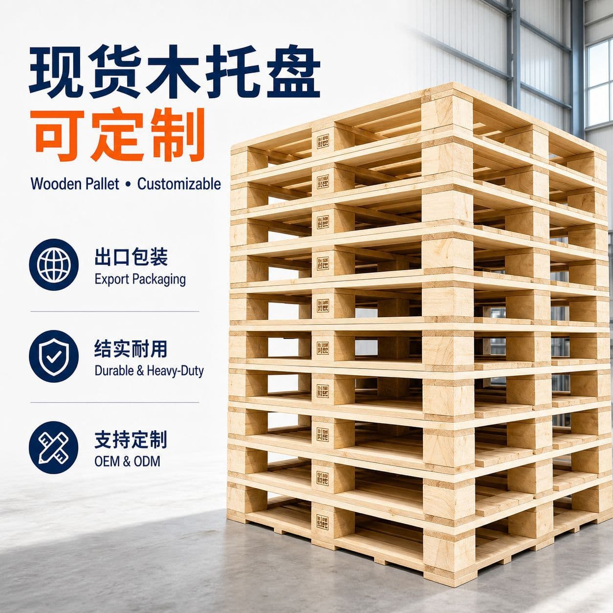 In Stock Used Wooden Pallet Forklift Pallet Wood Pallet Export Customizable Various Pallets Wooden Boxes
