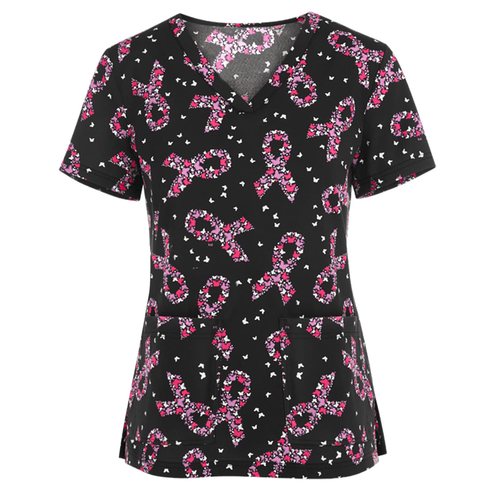 2021 New Spring/Summer Print Nurse Scrub Tunic Top for Women, Cross-border Amazon EU/US