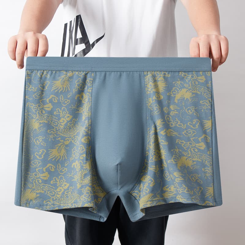 Cotton High-Waist Deep-Crotch Breathable Loose Plus Size Men's Boxer Briefs Big Size Comfortable Flat Shorts