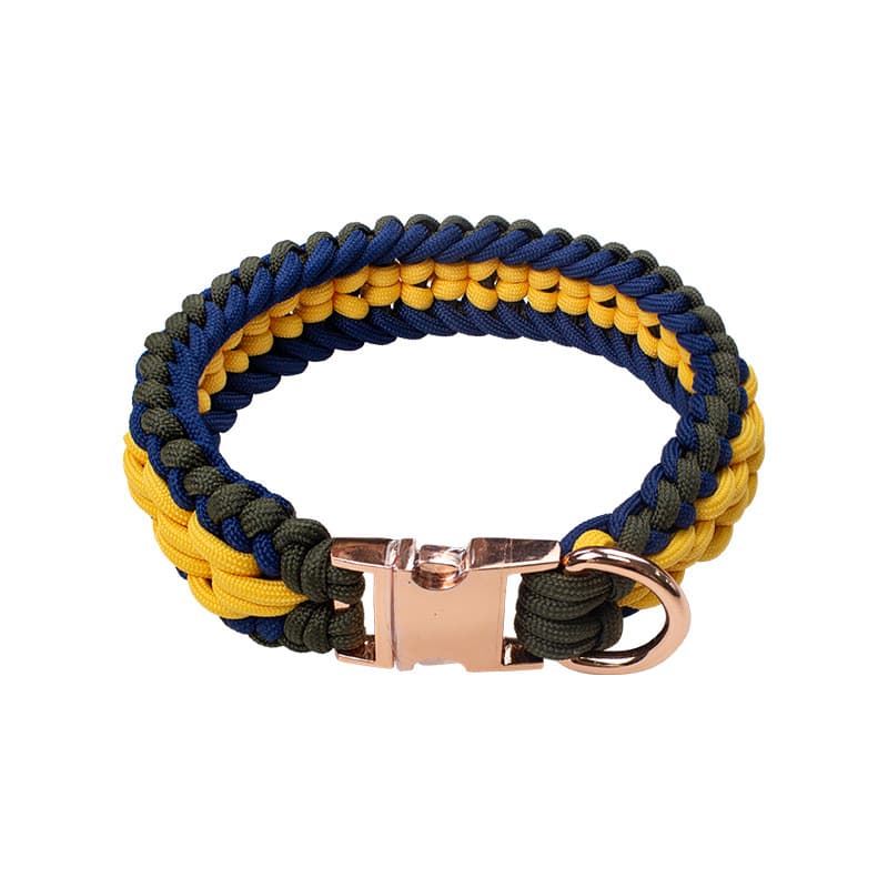 Pet Collar Large Dog Collar Handmade Braided Cobra Buckle Neck Collar Anti-Escape Contrast Color Neckband
