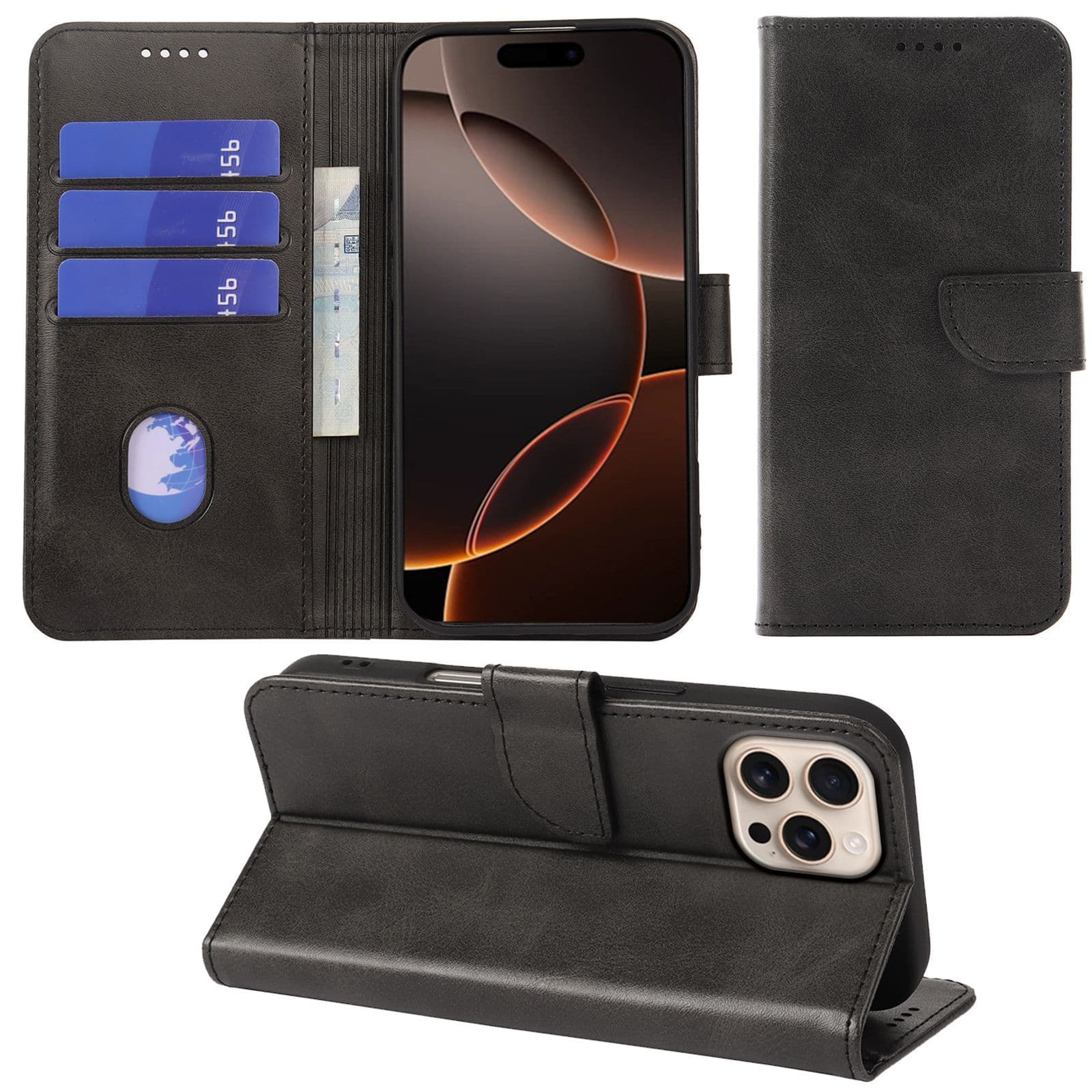 Genuine Leather Flip Case for iPhone 16 Pro Max, iPhone 14 Flip Cover, 12 Pro Small Cowhide Leather Phone Case