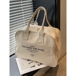 Canvas Tote Bag Large Capacity Short Trip Business Travel Luggage Bag Versatile Storage Cloth Bag Handheld Lightweight Travel Bag