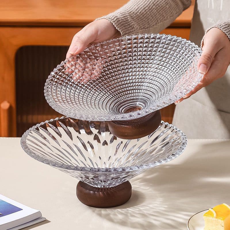 Large simple fruit plate living room home French glass candy high-end tea table high-value snack storage display
