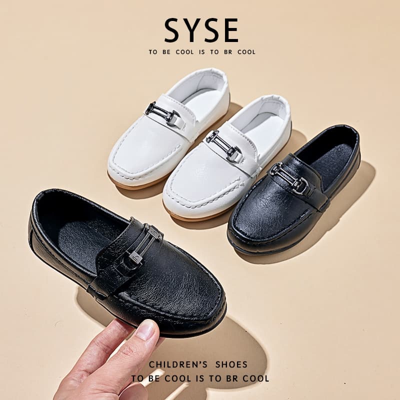2025 Spring Boys' Black Dance Leather Shoes, British-style for Baby Elementary School Students and Flower Boys' Performance Shoes