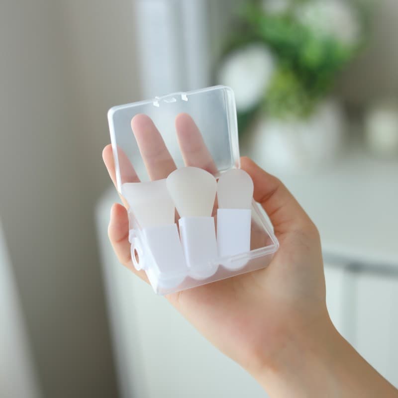 Portable Mini Beauty Skincare Silicone Face Mask Brush Set, Clay Mask Brush, Face Applicator, Soft Head, Short Handle, Makeup Tool