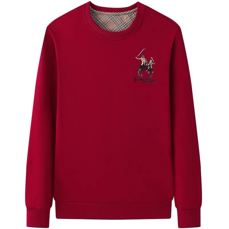 Paul Polo Shirt Sweatshirt Men's Crewneck Pullover Long Sleeve T-Shirt Fall Winter Casual Pure Cotton Spring Autumn Embroidered Base Layer