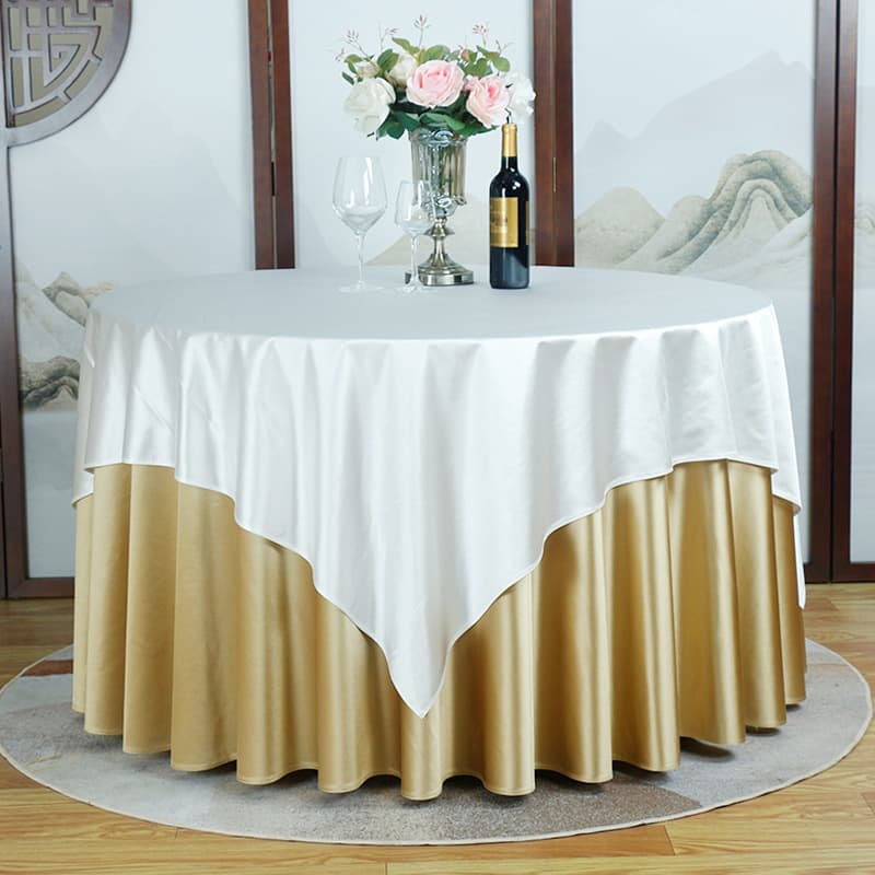 Wholesale hotel tablecloth for large round tables, high-end restaurant thickened fabric tablecloth, home-use double-layer round table cover
