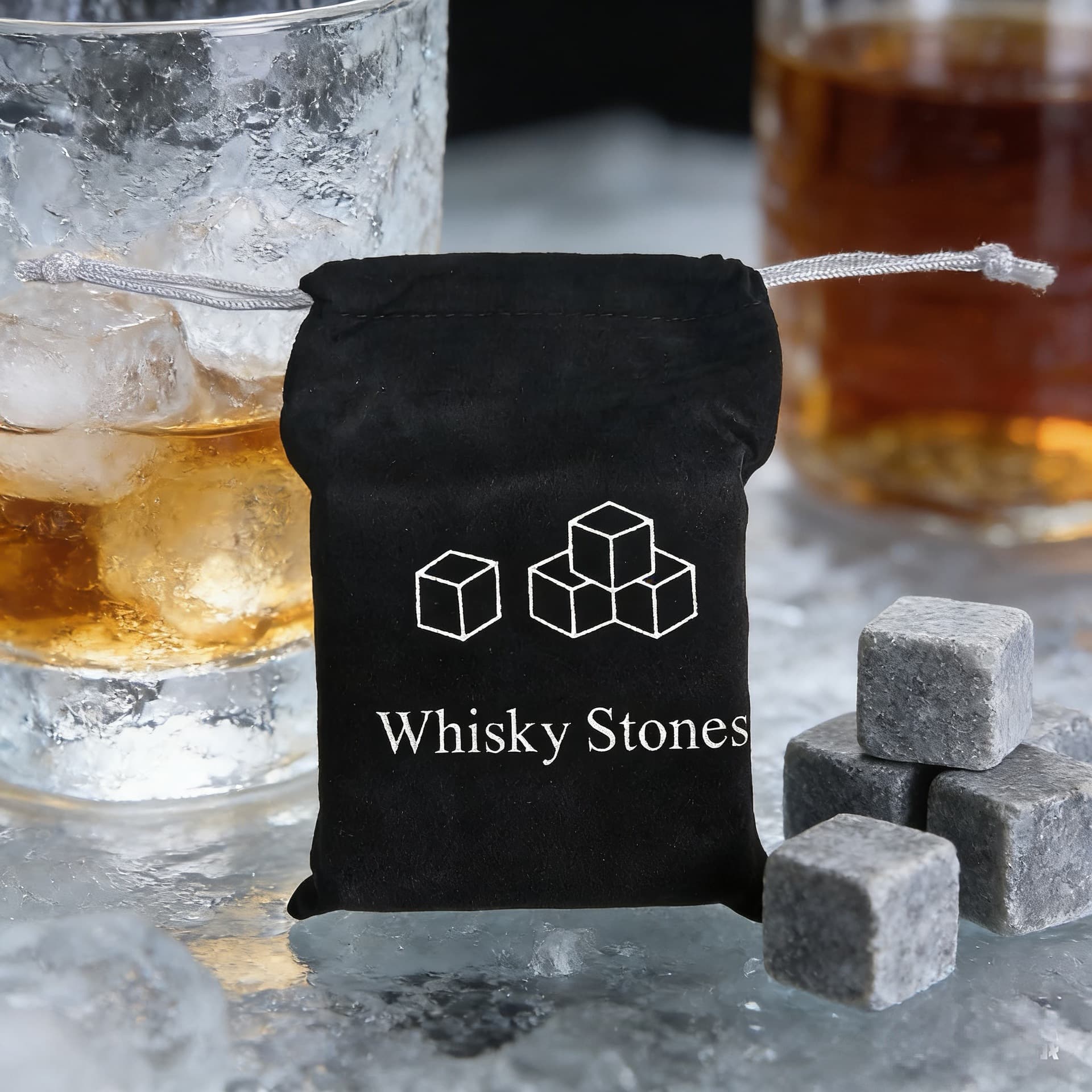 Amazon's best-selling whiskey ice wine stone ice cube stone cool stone wooden box gift box set wine set ice wine stone
