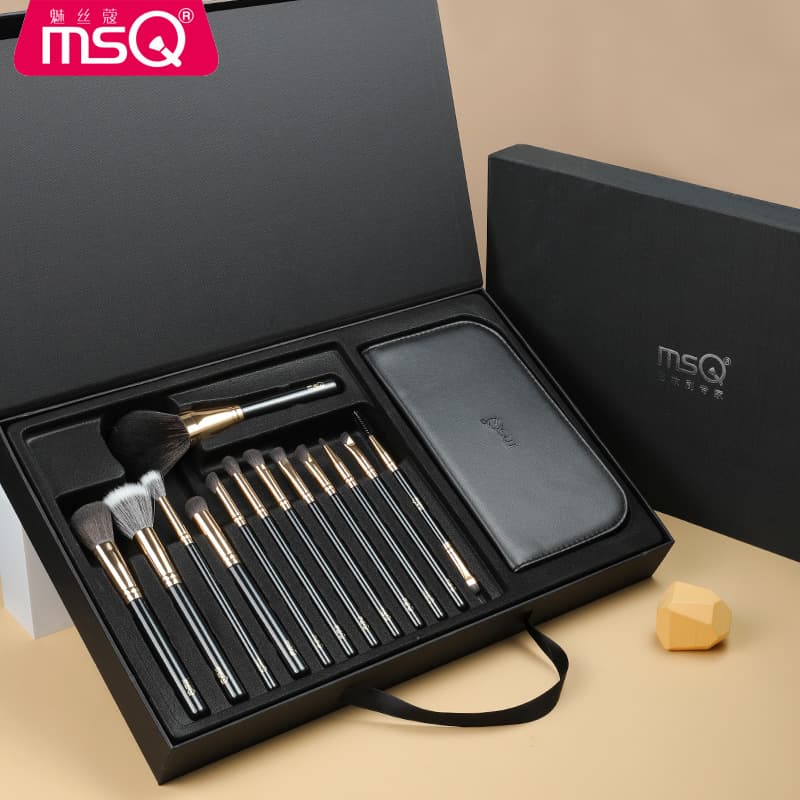 MSQ/Meisika × Bee joint model 13 gilt makeup brush set loose powder point makeup concealer eye shadow brush