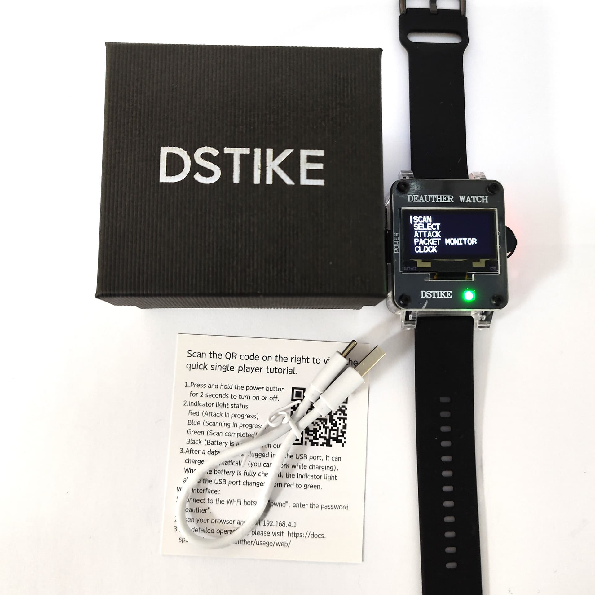 Deauther Watch X II WiFi Attack & Defense Testing Tool Watch, Cross-border Geek Electronic Gift