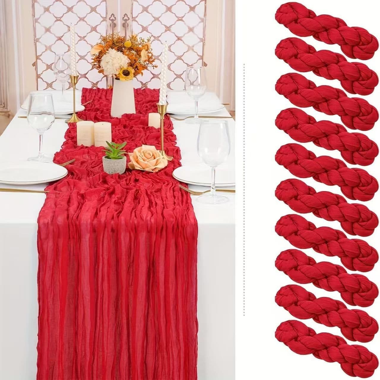 Tablecloth table runner crepe table runner cross-border Balinese crepe table runner pleated twist table runner translucent bohemian