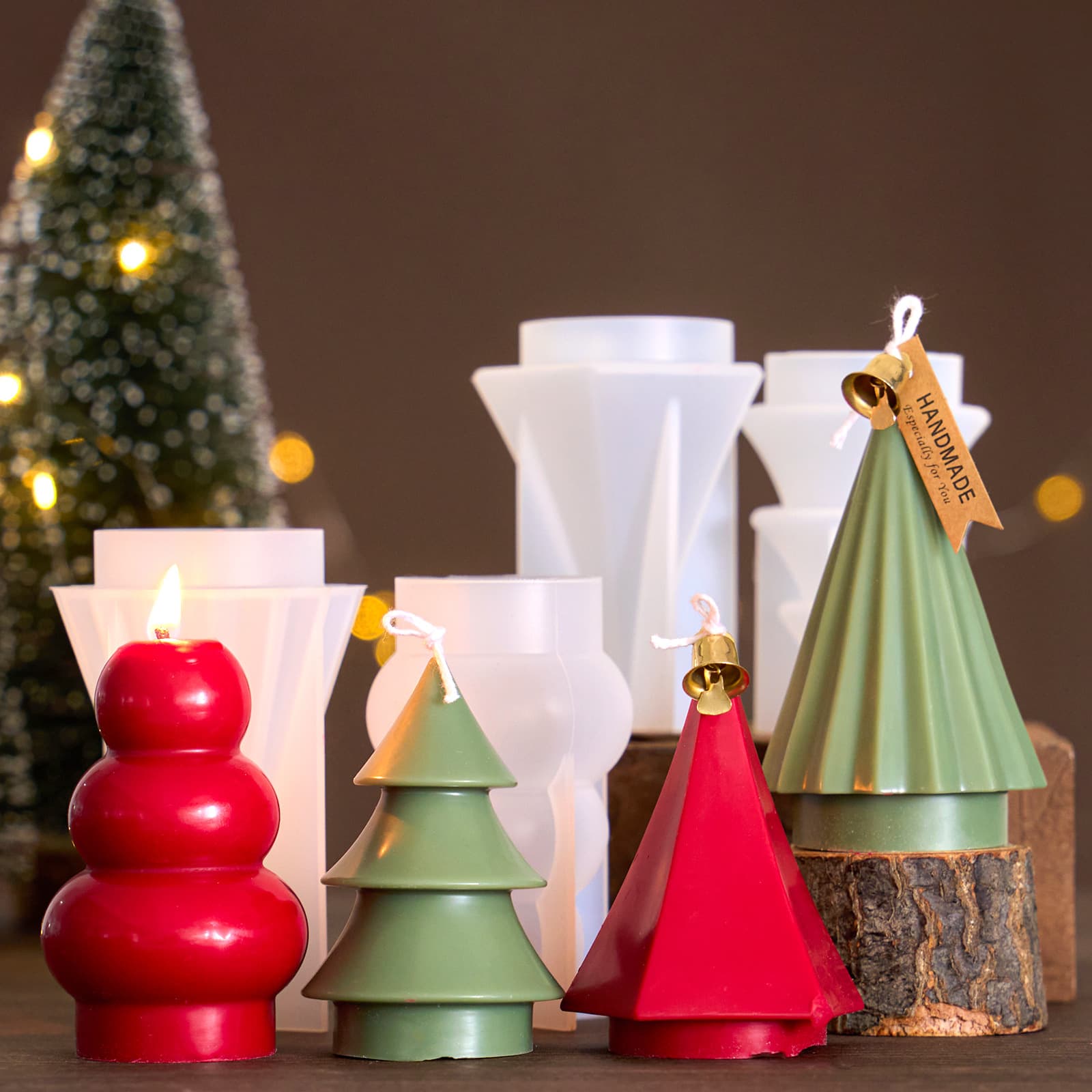 Origami Christmas Tree Candle Silicone Mold DIY Christmas Aromatherapy Making Ornaments Cross-Border Dropshipping Candle Mold