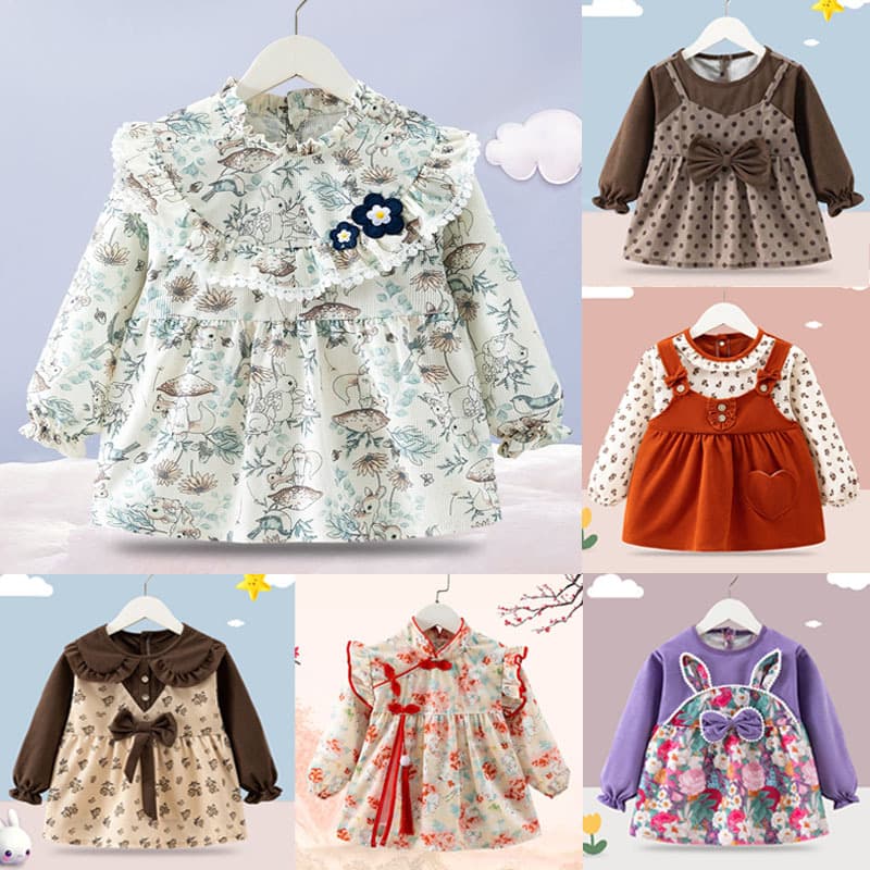 Children's Smock Baby Eating Bib Waterproof and Stain-Resistant Feeding Bib Princess Dress Stylish Apron Autumn/Winter Infant Back-Wearing Clothes
