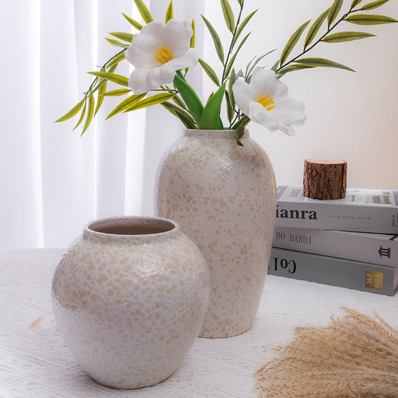 Jingdezhen white ceramic vase wabi-sabi hydroponic dry flower device simple flower arrangement dry vase living room decoration ornaments