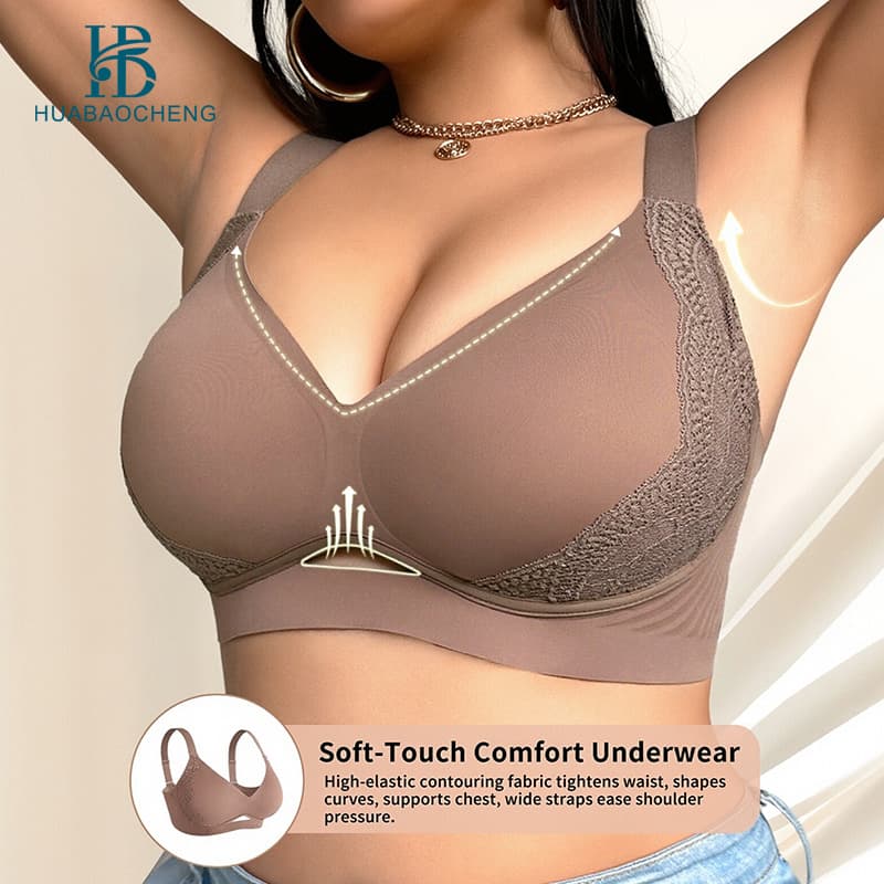 Cross-Border Plus-Size Wireless Push-Up Bra, Large Size, Minimizes Side Breasts, Prevents Sagging, Seamless, Comfortable Women's Underwear